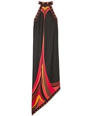 PUCCI Robe En Soie À Imprimé Fari - Red