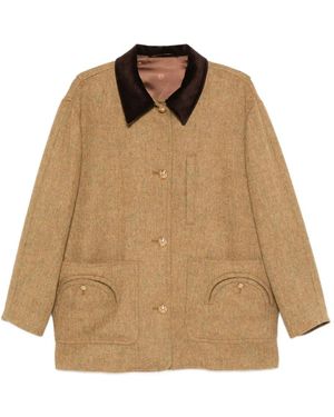 Blazé Milano Virgin Wool Single-Breasted Coat - Natural