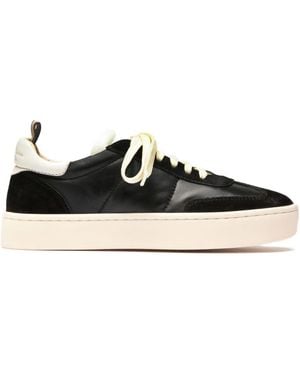 Officine Creative Kombined Suede Platform Trainers - Black