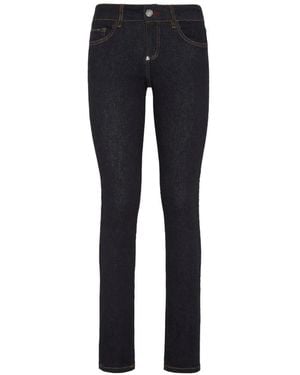 Philipp Plein Vaqueros Slim Con Placa Del Logo - Azul