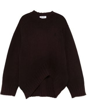The Attico Oversized Asymmetrical Hem Sweater With Ribbed Det - Schwarz