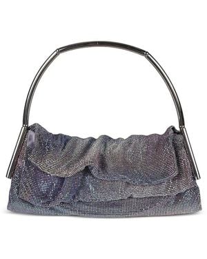 Benedetta Bruzziches Crystal-Embellished Gathered Tote Bag - Blue