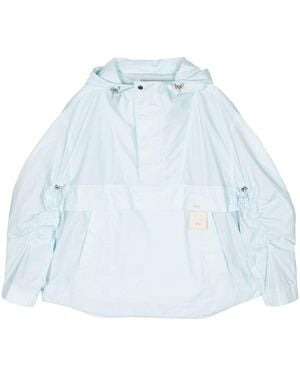 WOOYOUNGMI Logo-Patch Hooded Raincoat - Blue