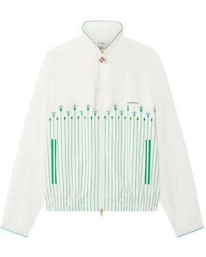 CASABLANCA Floral-Print Windbreaker - Blue