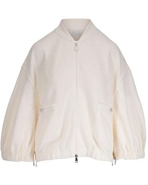 Moncler クロップド ボンバージャケット - ナチュラル