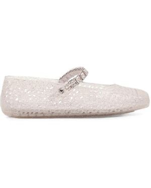 Jimmy Choo The Jelly Crystal-Embellished Ballet Flats - White