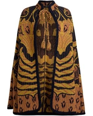 Etro Capa con motivo en jacquard - Amarillo