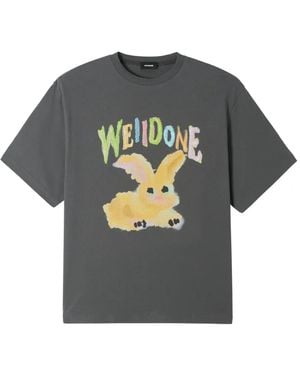we11done Graphic-Print T-Shirt - Grey