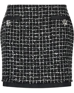 Liu Jo Bouclé Frayed Mini Skirt - Black