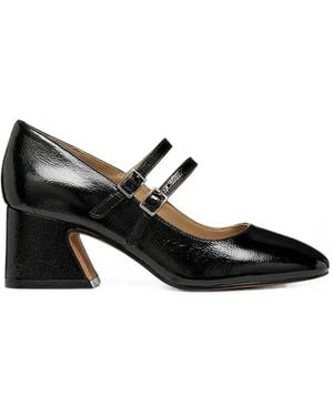 Geox Kalidine Double-Strap Patent-Finish Court Shoes - Black