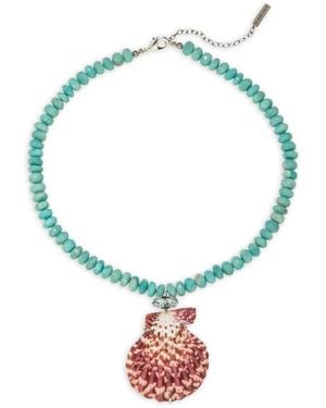 Jennifer Behr Carmen Shell-Pendant Necklace - Blue