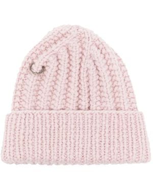 Werkstatt:münchen Ring-detail Ribbed Beanie - ピンク
