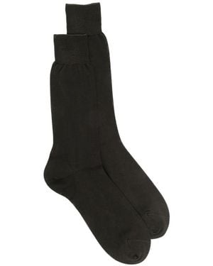 ZEGNA Logo-Print Socks - Black
