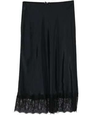 Moschino Jupe Mi-Longue À Ornements En Dentelle - Black