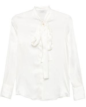 Mazzarelli Pussy-Bow Silk Blouse - White