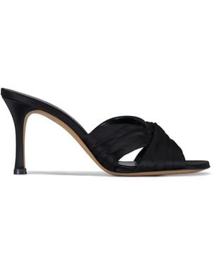 Le Monde Beryl Antonia Ruched Satin Mules - Black