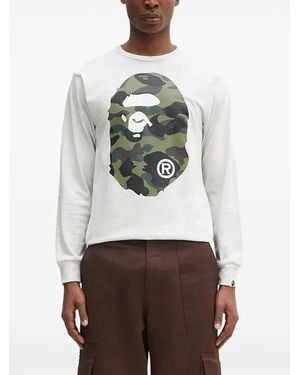 A Bathing Ape 1st Camo Big Ape Head ロングtシャツ - グレー