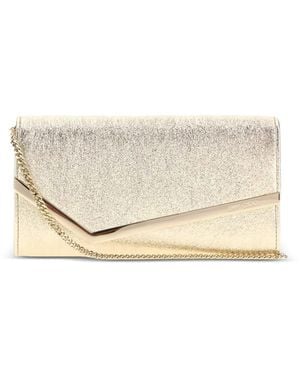 Jimmy Choo Emmie Platinum Ice Brilliance Fabric Clutch Bag - Natural