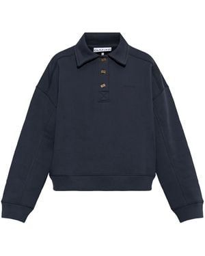 Ganni Logo-Embroidered Sweatshirt - Blue
