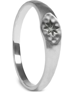Monica Vinader Star-Engraved Signet Ring - Metallic