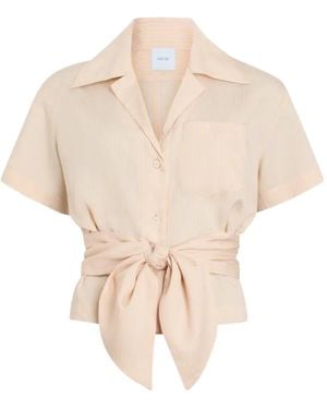 Patou Knotted Striped-Pattern Shirt - Natural
