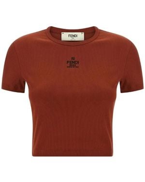 Fendi Logo-Embroidered T-Shirt