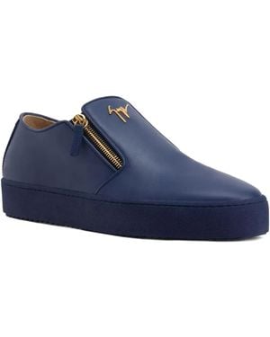 Giuseppe Zanotti Slip-On-Sneakers Mit Reißverschlussdetail - Blau