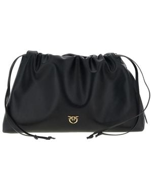 Pinko Maxi Clutch mit Kordelzug - Schwarz