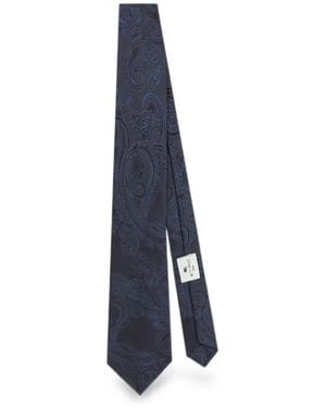 Etro Silk Jacquard Tie With Paisley Motif - Blue