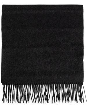 Tom Ford Fringed Cashmere Scarf - Black