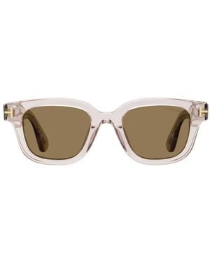 Tom Ford Alternative Fit Rectangular-Frame Sunglasses - Metallic