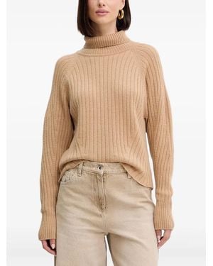 SIMONA CORSELLINI Ribbed Turtleneck Jumper - Natural