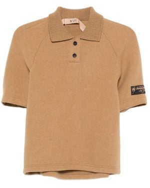 N°21 Button Polo Knitwear - Natural