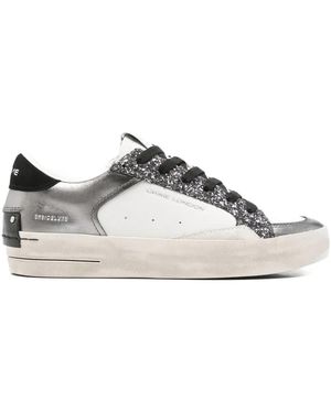 Crime London Sk8 Deluxe Glitter-Detail Trainers - Brown