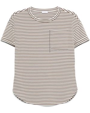 Brunello Cucinelli ストライプ Tシャツ - ホワイト