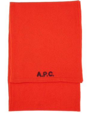 A.P.C. Schal mit Logo - Rot