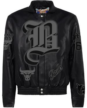 Jeff Hamilton Chicago Bulls Varsity Bomber Jacket - Black