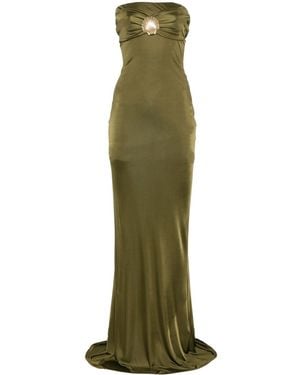 GIUSEPPE DI MORABITO Seashell-Pin Jersey Maxi Dress - Green