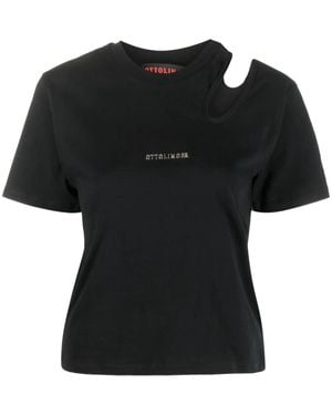 OTTOLINGER Cut-Out Detail Organic Cotton T-Shirt - Black
