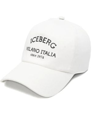 Iceberg Logo Baseball Cap - White