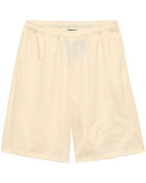 Purple Brand Crest Mesh Track Shorts - Natural