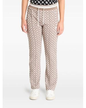 Guess New Aggie Monogram-Print Track Pants - Natural