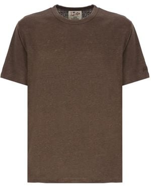 MC2 Saint Barth T-Shirt Aus Leinen - Braun
