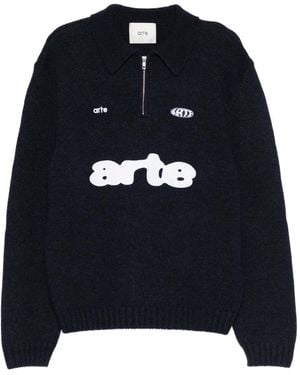 Arte' Polo À Patch Logo - Noir