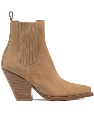 Buttero Suede Pointed-Toe Boots - Brown