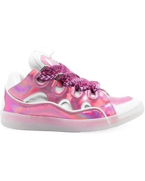 Lanvin Curb Lace-Up Sneakers - Pink