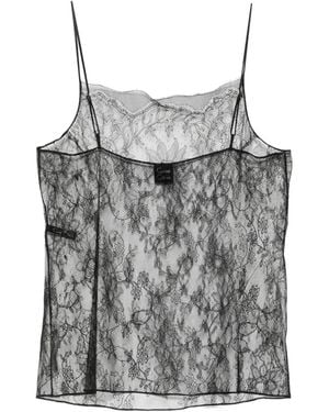 Carine Gilson Lace Silk Blouse - Grey