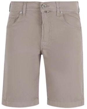 Jacob Cohen Logo-Patch Five-Pocket Shorts - Grey