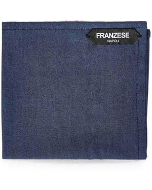 Franzese Collection Hand-Finished Denim Pocket Square - Blue