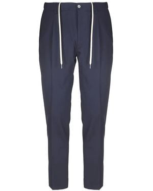 BE ABLE Pantalon Plissé Riccardo À Lien De Resserrage - Blue